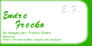 endre frecko business card